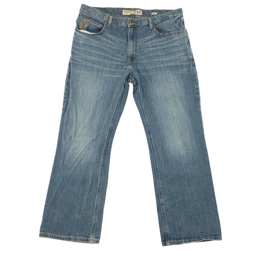 Ariat M4 Relaxed Boot Cut Jeans Mens 38x30 Blue Medium Wash Stretch Denim Pants